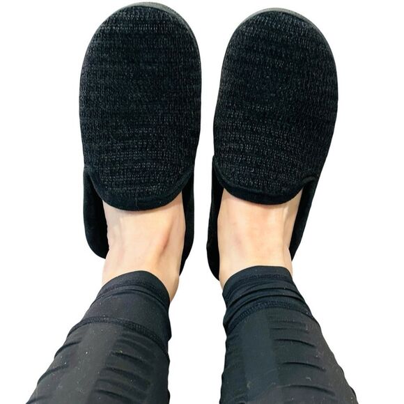 10/$25🦋 Dearfoams Black Open Back Slippers - Size Medium (7-8) - Picture 10 of 12